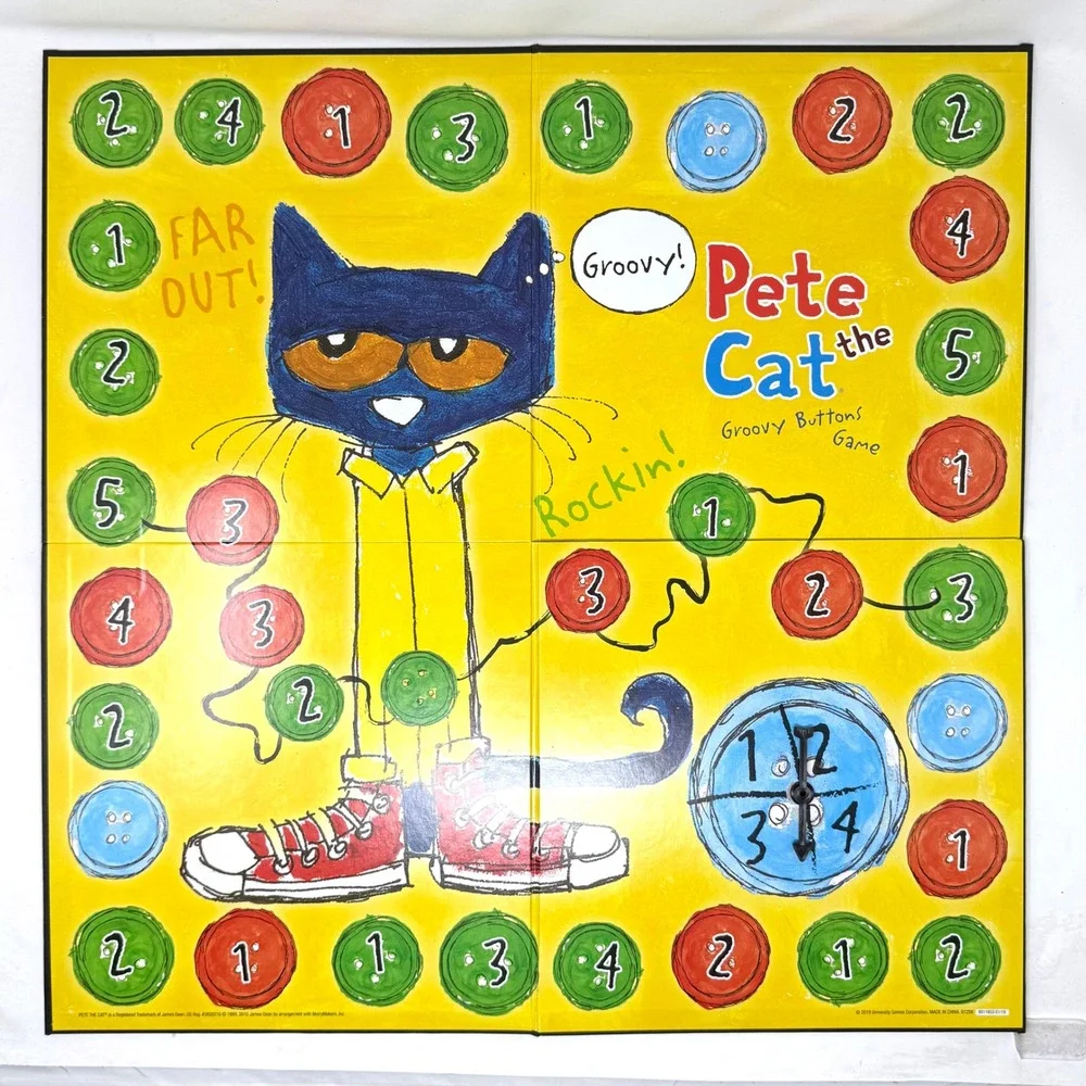 Briarpatch Pete the Cat Groovy Buttons Game Preschool Board Game 01256 Ages 3+